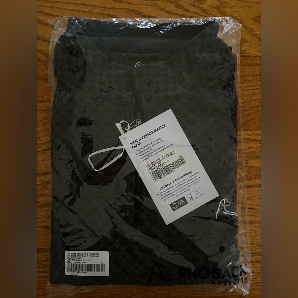 Rhoback Men's Performance Q-Zip - Crabcake & Football